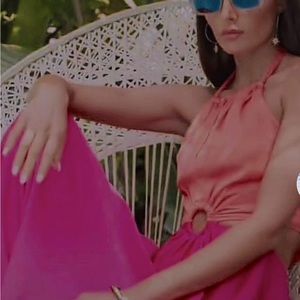 NWT Aakaa orange and pink cut out halter dress 🧡